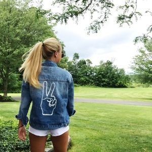 Painted denim jacket